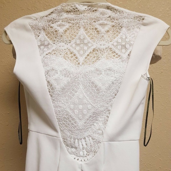 NWT Women Catherine Malandrino BLANC Nina Lace Back dress size 0$690 - Picture 3 of 10